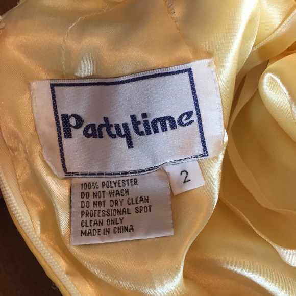 Vintage Y2K sparkly prom homecoming gown dress buttercup yellow beaded sequins - Picture 8 of 16